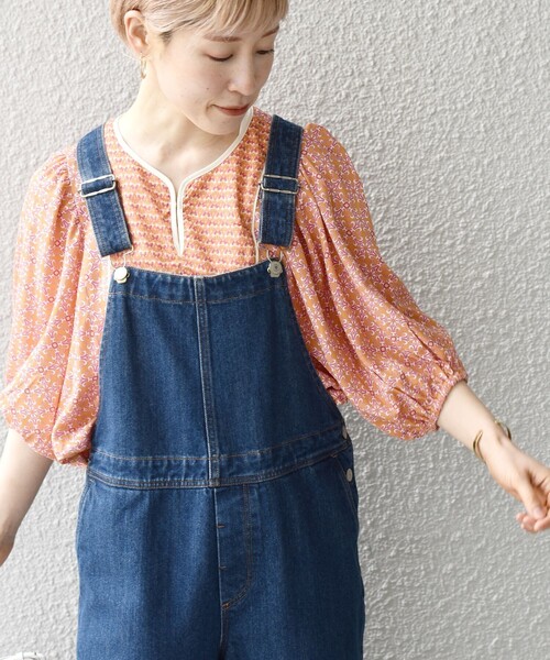 SHIPS any(シップス エニィ)の「SHIPS any:〈手洗い可能〉Paris Authentique サラサ ブラウス(シャツ/ブラウス・レディース・ネイビー/オレンジ・ONE SIZE)」の6枚目の写真