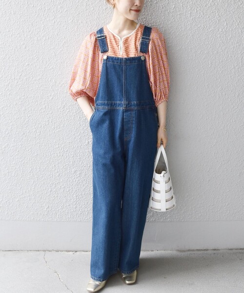 SHIPS any(シップス エニィ)の「SHIPS any:〈手洗い可能〉Paris Authentique サラサ ブラウス(シャツ/ブラウス・レディース・ネイビー/オレンジ・ONE SIZE)」の5枚目の写真