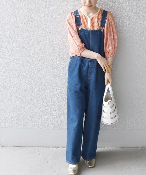 SHIPS any(シップス エニィ)の「SHIPS any:〈手洗い可能〉Paris Authentique サラサ ブラウス(シャツ/ブラウス・レディース・ネイビー/オレンジ・ONE SIZE)」の4枚目の写真