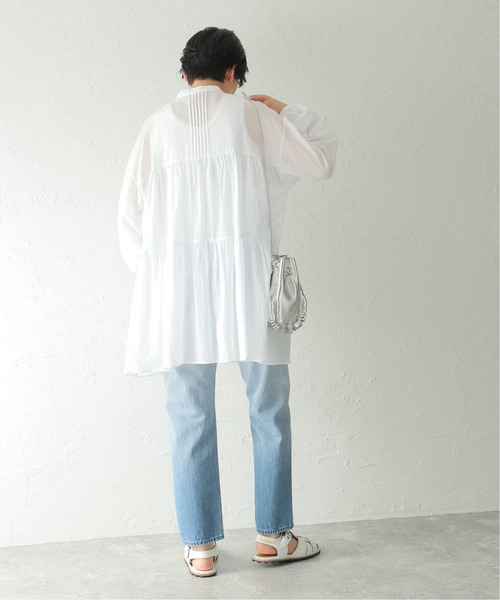 JOURNAL STANDARD（ジャーナルスタンダード）の「ワッシャーローンピンタックブラウス（シャツ/ブラウス・レディース・ホワイト/ブラック/ブルー・FREE）」の9枚目の写真