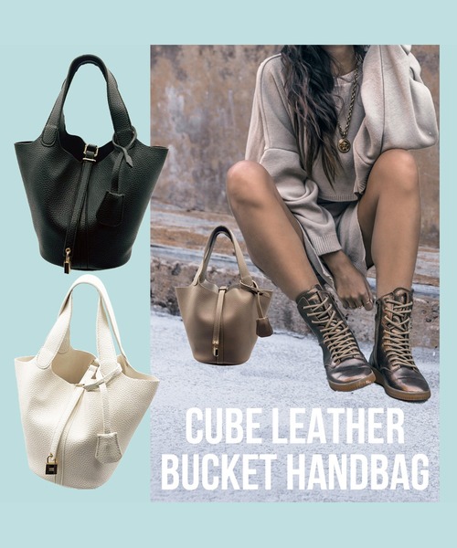 RiNc （リンク）の「【 NOLITA / ノリータ 】軽くて 疲れない おしゃれな キューブ型 カデナ付き ハンドバッグ ミニトートバッグ（ハンドバッグ・レディース・グレイッシュベージュ/ホワイト/ブラック・FREE）」の12枚目の写真