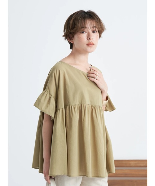 earth music&ecology(アースミュージックアンドエコロジー)の「2way袖フリルプルオーバー(シャツ/ブラウス・レディース・テラコッタ/オフホワイト/オリーブ・FREE)」の20枚目の写真