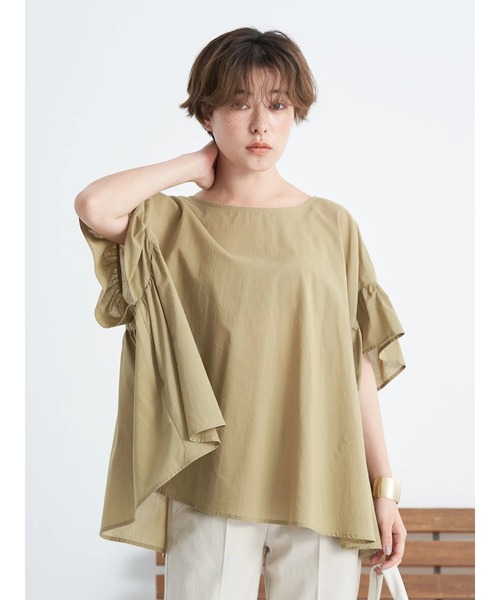earth music&ecology(アースミュージックアンドエコロジー)の「2way袖フリルプルオーバー(シャツ/ブラウス・レディース・テラコッタ/オフホワイト/オリーブ・FREE)」の22枚目の写真