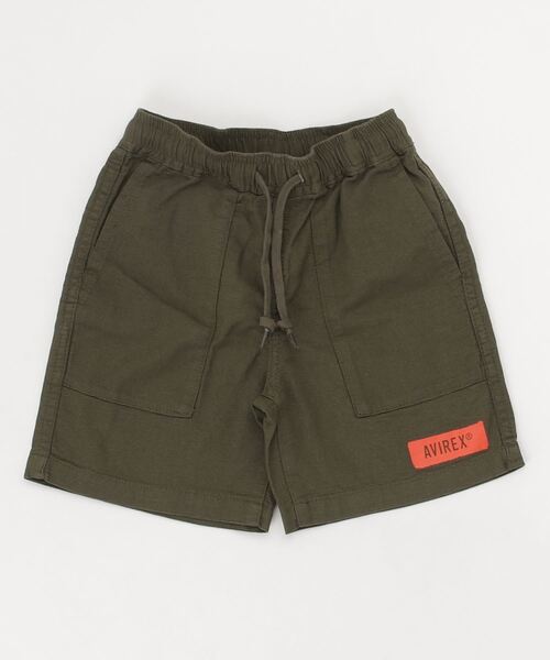 AVIREX(アヴィレックス)の「【KIDS】UTILITY EASY SHORTS/ ユーティリティーイージーショーツ(その他パンツ・キッズ・オリーブ/ベージュ・SMALL/LARGE/MEDIUM)」の1枚目の写真