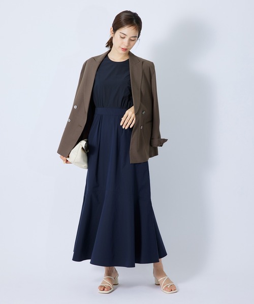 ROPE'（ロペ）の「レーヨン強撚ピークトラペルダブルボタンジャケット（テーラードジャケット・レディース・ベージュ/ダークブラウン・38/36）」の20枚目の写真