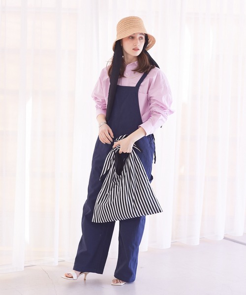 HOLLINGWORTH COUNTRY OUTFITTERS(ホリングワース カントリーアウトフィッターズ)の「【Country Outfitters】 ストライプトート(トートバッグ・レディース・ブラック/ネイビー・フリー)」の21枚目の写真