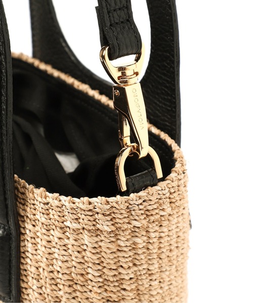 ヴィオラドーロ　アバカレザーコンビバッグ VIOLAd'ORO/ヴィオラドーロ】アバカ*レザーコンビBAG