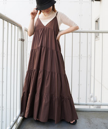 コットンキャンブリックティアードワンピース