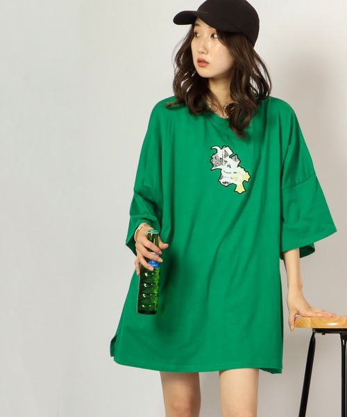 RE730(アールイーセブンサーティー)の「RE730 モンスタービッグシルエット半袖Tシャツ(Tシャツ/カットソー・メンズ・ホワイト/ブラック/ベージュ/ピンク/ブラック系その他3/ブルー系その他3/ホワイト系その他2/グリーン系その他2/グリーン系その他3/ホワイト系その他3/ブルー系その他2/ブラック系その他2/ホワイト系その他/ホワイト系その他4/ブラック系その他4/ブルー系その他4/ブラック系その他/ピンク系その他・M/L)」の12枚目の写真