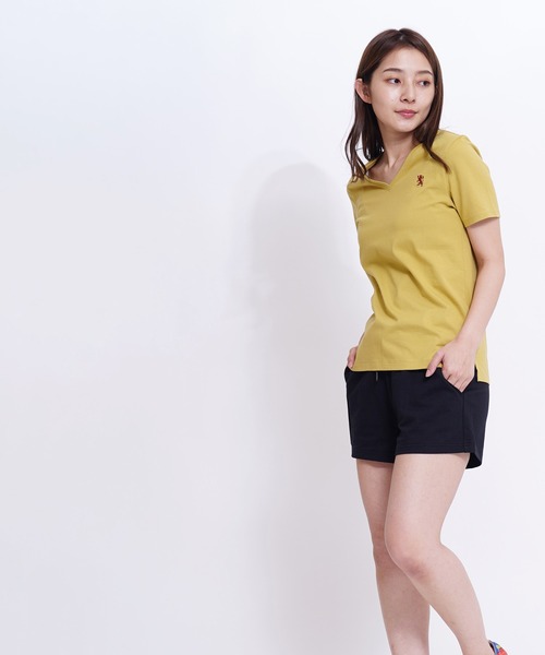 GIORDANO（ジョルダーノ）の「[GIORDANO] ライオン刺繍Vネック半袖Tシャツ（Tシャツ/カットソー・レディース・ホワイト/ライトピンク/ホワイト系その他/カーキ/ブラック・SMALL/MEDIUM/LARGE/X-LARGE）」の20枚目の写真