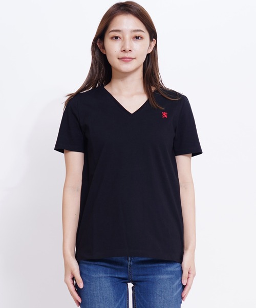 GIORDANO（ジョルダーノ）の「[GIORDANO] ライオン刺繍Vネック半袖Tシャツ（Tシャツ/カットソー・レディース・ホワイト/ライトピンク/ホワイト系その他/カーキ/ブラック・SMALL/MEDIUM/LARGE/X-LARGE）」の19枚目の写真