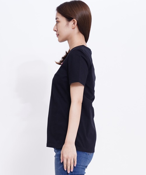 GIORDANO（ジョルダーノ）の「[GIORDANO] ライオン刺繍Vネック半袖Tシャツ（Tシャツ/カットソー・レディース・ホワイト/ライトピンク/ホワイト系その他/カーキ/ブラック・SMALL/MEDIUM/LARGE/X-LARGE）」の9枚目の写真