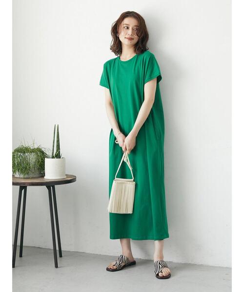 Green　Parks（グリーンパークス）の「汗染み防止 フレンチスリーブワンピース（ワンピース・レディース・グレー/ブルー/グリーン・FREE）」の22枚目の写真