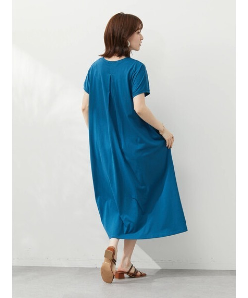 Green　Parks（グリーンパークス）の「汗染み防止 フレンチスリーブワンピース（ワンピース・レディース・グレー/ブルー/グリーン・FREE）」の5枚目の写真