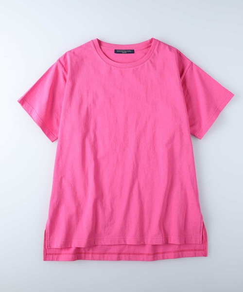 HONEYSUCKLE ROSE（ハニーサックルローズ）の「【HONEYSUCKLE ROSE】カラースリットビッグＴシャツ（Tシャツ/カットソー・レディース・パープル/ピンク/ライム・S/M/L）」の6枚目の写真