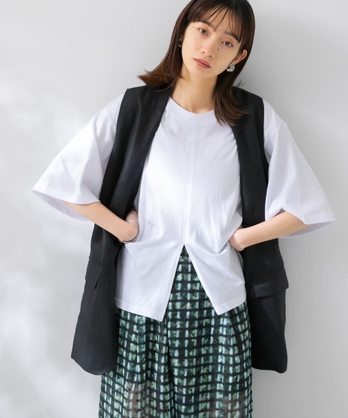 KBF（ケイビーエフ）の「2WAYクルーTシャツ（Tシャツ/カットソー・レディース・ホワイト/ブラック/ブルー・ONE）」の4枚目の写真