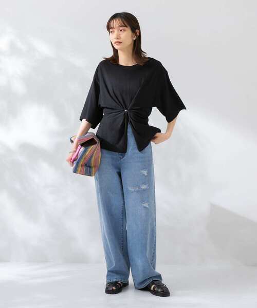 KBF（ケイビーエフ）の「2WAYクルーTシャツ（Tシャツ/カットソー・レディース・ホワイト/ブラック/ブルー・ONE）」の9枚目の写真