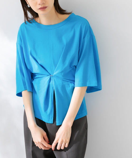 KBF（ケイビーエフ）の「2WAYクルーTシャツ（Tシャツ/カットソー・レディース・ホワイト/ブラック/ブルー・ONE）」の6枚目の写真