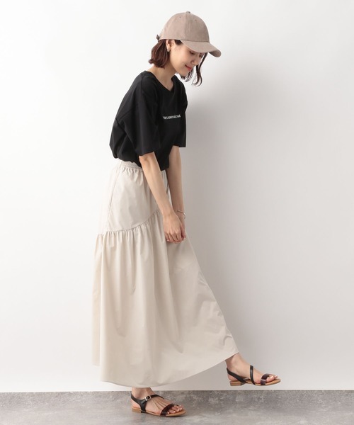 GLOBAL WORK(グローバルワーク)の「ラウンドティアードスカート/297651(スカート・レディース・ブラック/カーキ/アイボリー・FREE)」の5枚目の写真