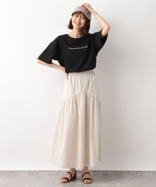 GLOBAL WORK(グローバルワーク)の「ラウンドティアードスカート/297651(スカート・レディース・ブラック/カーキ/アイボリー・FREE)」の6枚目の写真