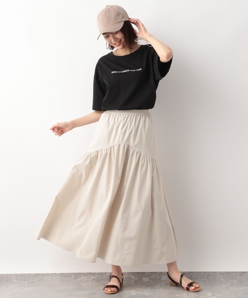 GLOBAL WORK(グローバルワーク)の「ラウンドティアードスカート/297651(スカート・レディース・ブラック/カーキ/アイボリー・FREE)」の7枚目の写真