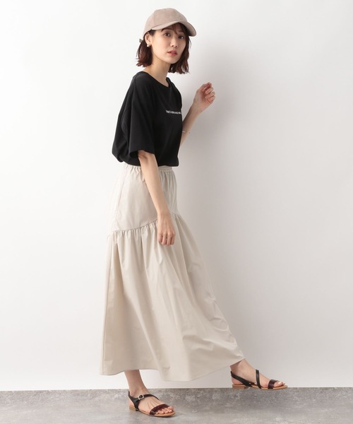 GLOBAL WORK(グローバルワーク)の「ラウンドティアードスカート/297651(スカート・レディース・ブラック/カーキ/アイボリー・FREE)」の8枚目の写真