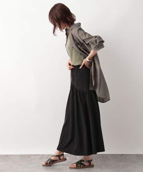 GLOBAL WORK(グローバルワーク)の「ラウンドティアードスカート/297651(スカート・レディース・ブラック/カーキ/アイボリー・FREE)」の12枚目の写真