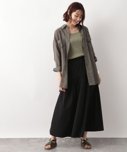 GLOBAL WORK(グローバルワーク)の「ラウンドティアードスカート/297651(スカート・レディース・ブラック/カーキ/アイボリー・FREE)」の11枚目の写真