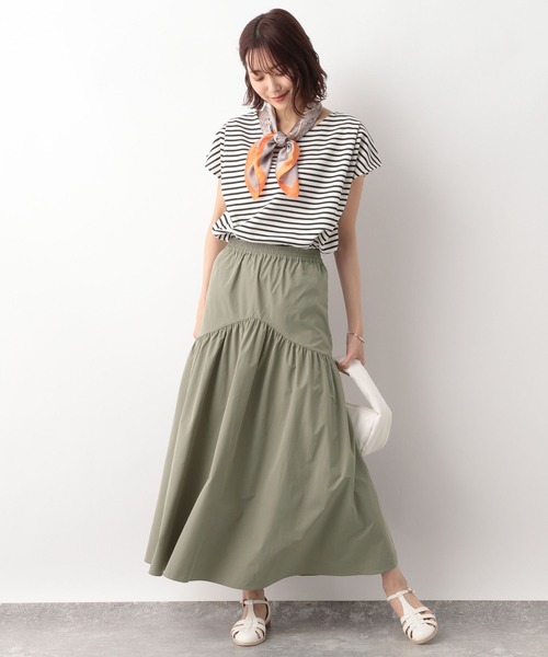 GLOBAL WORK(グローバルワーク)の「ラウンドティアードスカート/297651(スカート・レディース・ブラック/カーキ/アイボリー・FREE)」の18枚目の写真