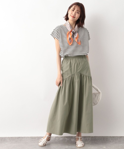 GLOBAL WORK(グローバルワーク)の「ラウンドティアードスカート/297651(スカート・レディース・ブラック/カーキ/アイボリー・FREE)」の20枚目の写真