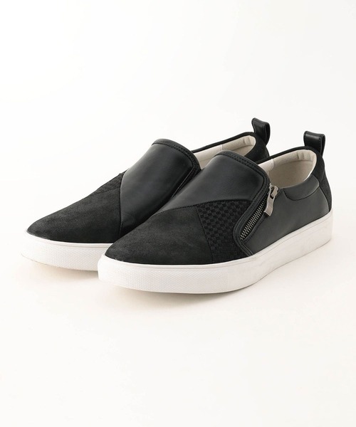 NICOLE CLUB FOR MEN（ニコルクラブフォーメン）の「配色切替サイドZIPスリッポン（スリッポン・メンズ・ブラック/ネイビー/ホワイト・26.5cm/25.5cm/27.5cm）」の3枚目の写真