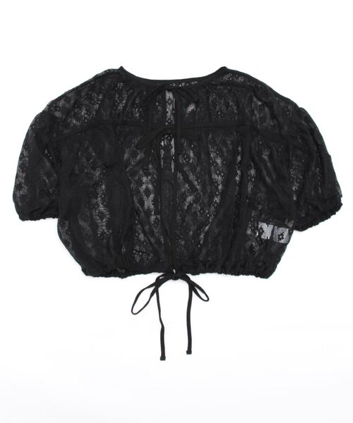 Samansa Mos2(サマンサ モスモス)の「メッシュ前後着ブラウス(シャツ/ブラウス・レディース・ブラック/オリーブ/キナリ・フリ-)」の3枚目の写真