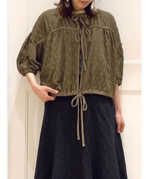 メッシュ前後着ブラウス