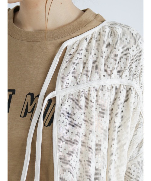 Samansa Mos2(サマンサ モスモス)の「メッシュ前後着ブラウス(シャツ/ブラウス・レディース・ブラック/オリーブ/キナリ・フリ-)」の12枚目の写真