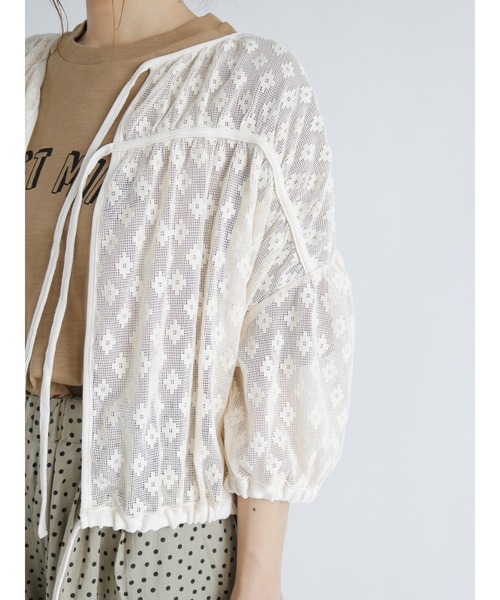 Samansa Mos2(サマンサ モスモス)の「メッシュ前後着ブラウス(シャツ/ブラウス・レディース・ブラック/オリーブ/キナリ・フリ-)」の8枚目の写真