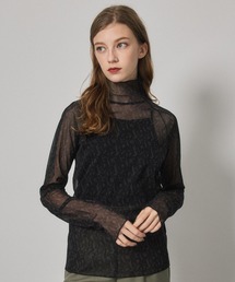 PUBLIC TOKYO | ジオメプリントシアーカットソー/ウォッシャブル(Tシャツ/カットソー)