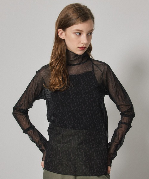 PUBLIC TOKYO（パブリックトウキョウ）の「ジオメプリントシアーカットソー/ウォッシャブル（Tシャツ/カットソー・レディース・ブラウン/ブラック・FREE）」の13枚目の写真