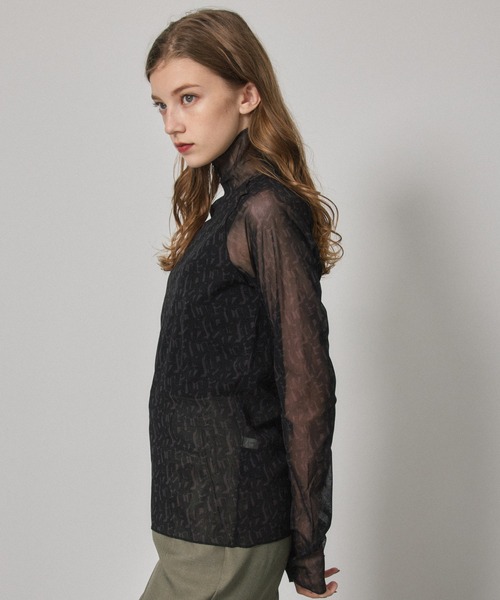 PUBLIC TOKYO（パブリックトウキョウ）の「ジオメプリントシアーカットソー/ウォッシャブル（Tシャツ/カットソー・レディース・ブラウン/ブラック・FREE）」の14枚目の写真