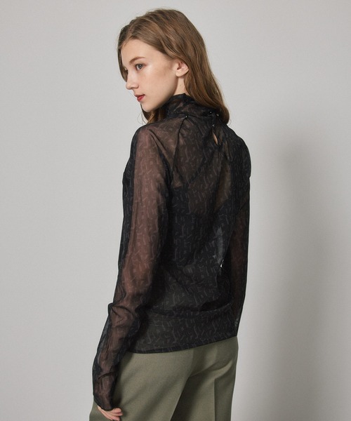 PUBLIC TOKYO（パブリックトウキョウ）の「ジオメプリントシアーカットソー/ウォッシャブル（Tシャツ/カットソー・レディース・ブラウン/ブラック・FREE）」の15枚目の写真