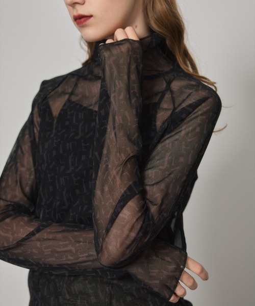 PUBLIC TOKYO（パブリックトウキョウ）の「ジオメプリントシアーカットソー/ウォッシャブル（Tシャツ/カットソー・レディース・ブラウン/ブラック・FREE）」の17枚目の写真