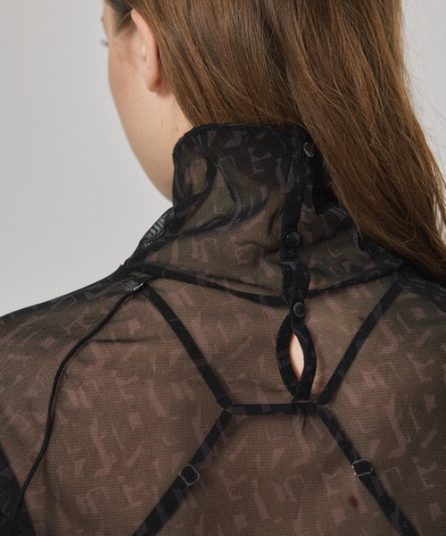 PUBLIC TOKYO（パブリックトウキョウ）の「ジオメプリントシアーカットソー/ウォッシャブル（Tシャツ/カットソー・レディース・ブラウン/ブラック・FREE）」の18枚目の写真