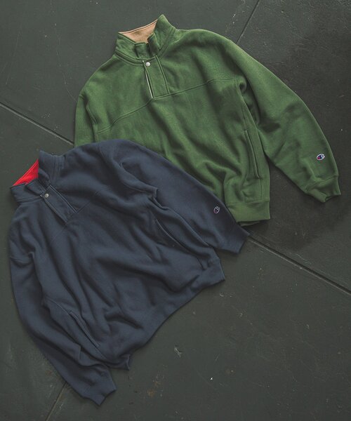 Champion × JS 別注 ハーフジップ スウェット XL Champion × JS by SUPER MARKET】別注 ハーフジップ スウェット