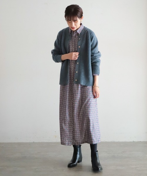 NOMBRE IMPAIR(ノンブルアンペール)の「片畦×天竺コンビ ラウンドネックカーデ(カーディガン/ボレロ・レディース・ブルー/ライトグリーン/ベージュ/オレンジ・FREE)」の13枚目の写真
