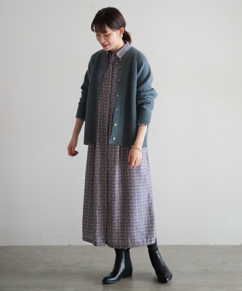 NOMBRE IMPAIR(ノンブルアンペール)の「片畦×天竺コンビ ラウンドネックカーデ(カーディガン/ボレロ・レディース・ブルー/ライトグリーン/ベージュ/オレンジ・FREE)」の14枚目の写真