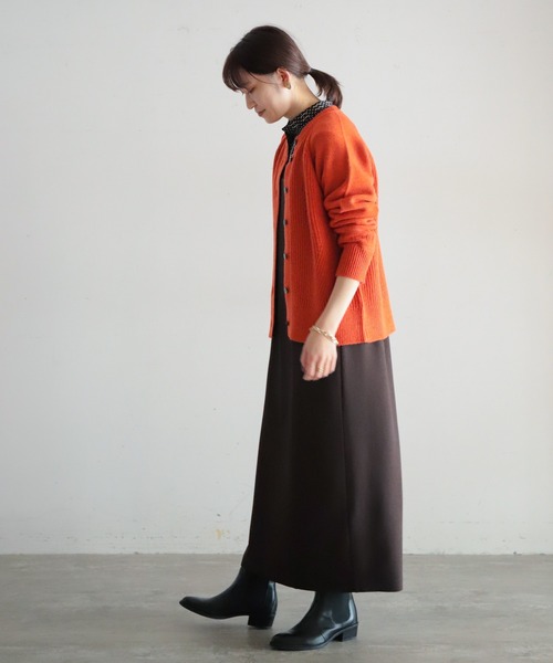 NOMBRE IMPAIR(ノンブルアンペール)の「片畦×天竺コンビ ラウンドネックカーデ(カーディガン/ボレロ・レディース・ブルー/ライトグリーン/ベージュ/オレンジ・FREE)」の18枚目の写真