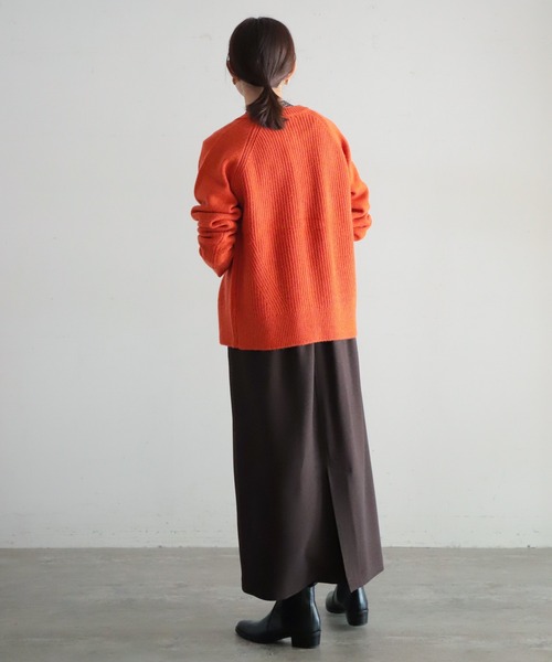 NOMBRE IMPAIR(ノンブルアンペール)の「片畦×天竺コンビ ラウンドネックカーデ(カーディガン/ボレロ・レディース・ブルー/ライトグリーン/ベージュ/オレンジ・FREE)」の19枚目の写真