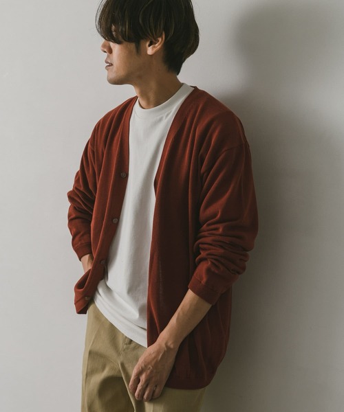 URBAN RESEARCH DOORS(アーバンリサーチドアーズ)の「強撚Vネックカーディガン(カーディガン/ボレロ・メンズ・ネイビー/グレー/ブラウン系その他/ブルー系その他・MEDIUM/LARGE)」の16枚目の写真