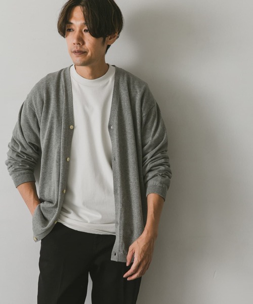 URBAN RESEARCH DOORS(アーバンリサーチドアーズ)の「強撚Vネックカーディガン(カーディガン/ボレロ・メンズ・ネイビー/グレー/ブラウン系その他/ブルー系その他・MEDIUM/LARGE)」の8枚目の写真