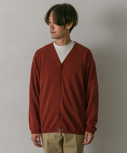 URBAN RESEARCH DOORS(アーバンリサーチドアーズ)の「強撚Vネックカーディガン(カーディガン/ボレロ・メンズ・ネイビー/グレー/ブラウン系その他/ブルー系その他・MEDIUM/LARGE)」の9枚目の写真