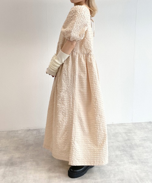 chatata様　お決まりです。パフスリーブロングワンピース　バックリボン ANOTHER BRANCH OLIVE des ワンピース 「選べる2丈